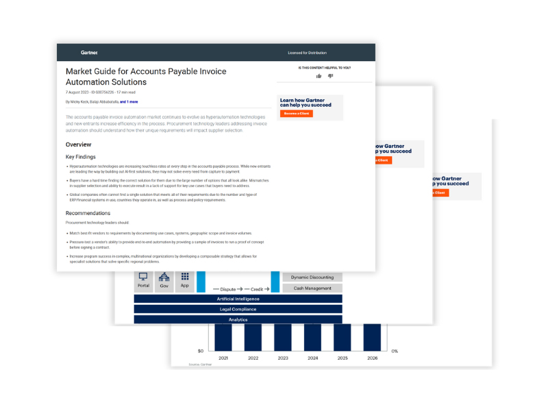 Unlock Insights with the Gartner® Market Guide for Accounts Payable Invoice Automation Solutions Report